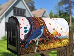 Little Blue Bird Decorative Curbside Farm Mailbox Cover