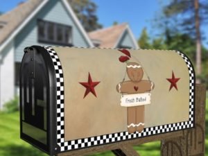 Cute Primitive Country Gingerbread Man #4 - Fresh Baked Decorative Curbside Farm Mailbox Cover