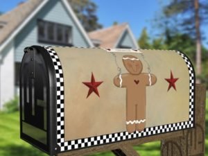 Cute Primitive Country Gingerbread Man #3 - Gingerbread Collector Decorative Curbside Farm Mailbox Cover