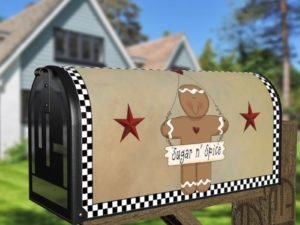 Cute Primitive Country Gingerbread Man #1 - Sugar n' Spice Decorative Curbside Farm Mailbox Cover