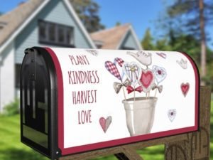 Cute Country Patchwork Design #3 - Plant Kindness Harvest Love Decorative Curbside Farm Mailbox Cover