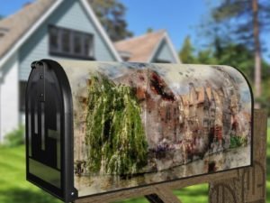 Old Houses Beside a Canal Decorative Curbside Farm Mailbox Cover