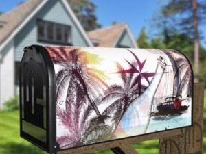 Tropical Holiday Decorative Curbside Farm Mailbox Cover