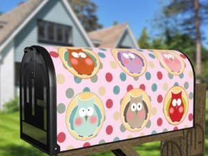 Dotty Owls Decorative Curbside Farm Mailbox Cover