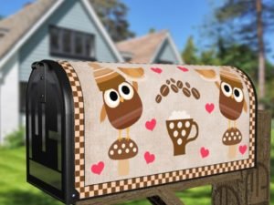 Coffee Lover Owl #14 - First I Drink The Coffee Then I Do The Thing Decorative Curbside Farm Mailbox Cover