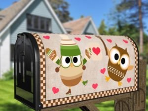 Coffee Lover Owl #11 - I Heart Coffee Decorative Curbside Farm Mailbox Cover