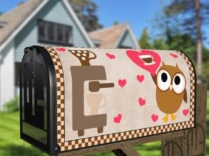 Coffee Lover Owl #6 Decorative Curbside Farm Mailbox Cover
