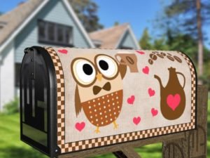 Coffee Lover Owl #1 - A Yawn Is A Silent Scream For Coffee Decorative Curbside Farm Mailbox Cover
