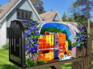 Breakfast in Venice Decorative Curbside Farm Mailbox Cover