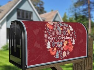 Scandinavian Tale #5 - Merry Christmas Decorative Curbside Farm Mailbox Cover