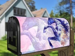 Beautiful Watercolor Style Horse Decorative Curbside Farm Mailbox Cover