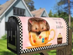 Welcome to my Kitchen Cute Hedgehog Decorative Curbside Farm Mailbox Cover