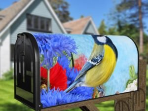 Little Bird on the Fence Decorative Curbside Farm Mailbox Cover