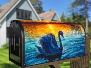 Beautiful Sunset Swan Decorative Curbside Farm Mailbox Cover