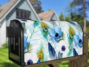 Ethnic Wood Flower Design Decorative Curbside Farm Mailbox Cover