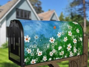 Cute Daisies and a butterfly Decorative Curbside Farm Mailbox Cover