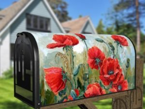 Beautiful Poppies Decorative Curbside Farm Mailbox Cover