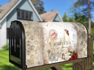 Vintage Farmhouse Rooster Design #1 Decorative Curbside Farm Mailbox Cover