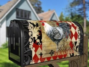 Vintage Farmhouse Rooster Design #2 Decorative Curbside Farm Mailbox Cover