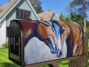 Lovely Horse Couple Decorative Curbside Farm Mailbox Cover