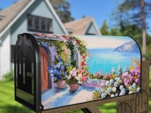 Beautiful Cottage Near to the Mediterranean Sea Decorative Curbside Farm Mailbox Cover