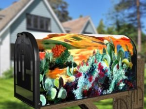 Blooming Cactuses in the Desert Decorative Curbside Farm Mailbox Cover