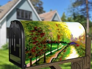 Path Beside the River Decorative Curbside Farm Mailbox Cover