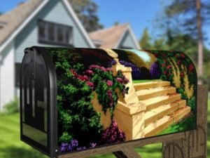 Staircase in a Castle Garden Decorative Curbside Farm Mailbox Cover
