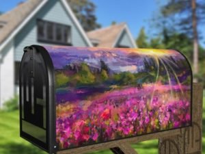 Sunrise Over the Wildflowers Meadow Decorative Curbside Farm Mailbox Cover