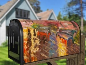 Autumn in the City #2 Decorative Curbside Farm Mailbox Cover