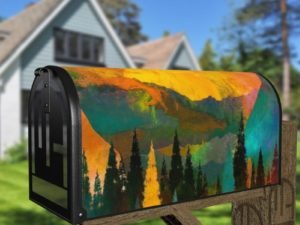 Colorful Trees in the Sunset Decorative Curbside Farm Mailbox Cover
