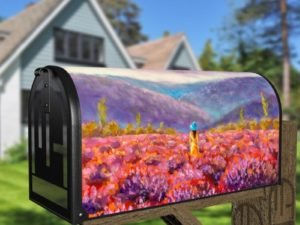 Girl in a Lavender Field Decorative Curbside Farm Mailbox Cover