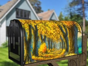 Autumn Forest Park Decorative Curbside Farm Mailbox Cover