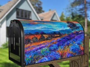 Colorful Lavender Field #2 Decorative Curbside Farm Mailbox Cover