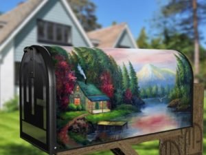 Cottage Beside the Lake Decorative Curbside Farm Mailbox Cover