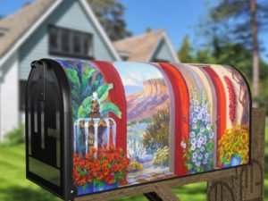 Mediterranean Garden Gate Decorative Curbside Farm Mailbox Cover