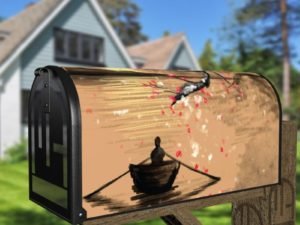 Springtime Sunset on the Lake Decorative Curbside Farm Mailbox Cover