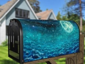 Full Moon above the Ocean Decorative Curbside Farm Mailbox Cover
