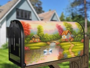 Adorable Cottage at the Lake #1 Decorative Curbside Farm Mailbox Cover