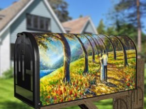 Walking in a Sunny Park Decorative Curbside Farm Mailbox Cover