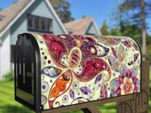 Beautiful Folk Ethnic Native Boho Paisley Design #1 Decorative Curbside Farm Mailbox Cover