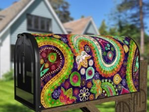 Beautiful Folk Ethnic Native Boho Paisley Design #2 Decorative Curbside Farm Mailbox Cover