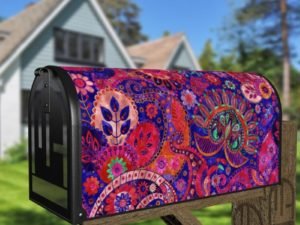Beautiful Folk Ethnic Native Boho Paisley Design #5 Decorative Curbside Farm Mailbox Cover