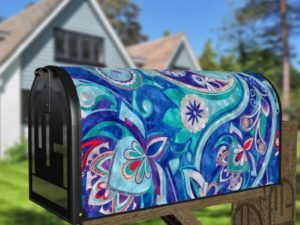 Beautiful Folk Ethnic Native Boho Paisley Design #9 Decorative Curbside Farm Mailbox Cover