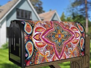 Beautiful Ethnic Native Boho Folk Design #2 Decorative Curbside Farm Mailbox Cover