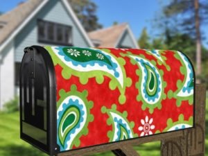 Beautiful Folk Ethnic Native Boho Paisley Design #22 Decorative Curbside Farm Mailbox Cover