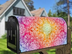 Beautiful Ethnic Native Boho Colorful Mandala Design #9 Decorative Curbside Farm Mailbox Cover