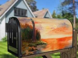 Lighthouse in the Sunset Decorative Curbside Farm Mailbox Cover