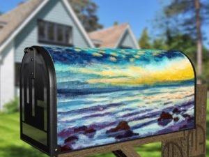 Beautiful Sunset at the Beach Decorative Curbside Farm Mailbox Cover