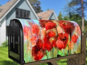Beautiful Summer Poppies Decorative Curbside Farm Mailbox Cover